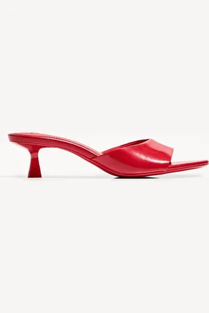 Bershka Absatzsandalen Mit Kitten-Heels Und Mehreren Riemchen Damen 35 Rot