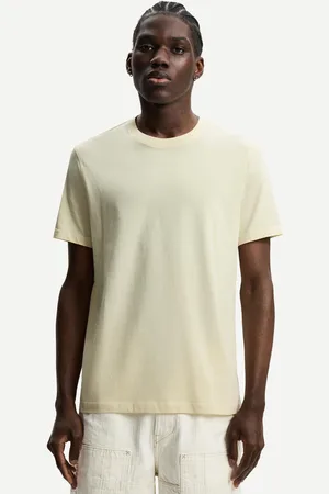 Bershka Basic-T-Shirt Herren Xs Gelb