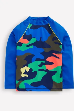 Boden Rash Top mit Logo-Bunt, Regenbogenfarbenes Camouflagemuster