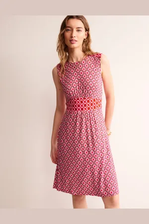 Boden Thea Ärmelloses Kurzkleid-Sangria Sunset Pink, Geo Pome