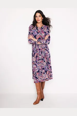Boden Thea Jerseykleid mit langen Ärmeln-Bunt, Opulentes Paisleymuster