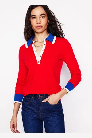 Boden Rüschenpullover aus Baumwollmischgewebe