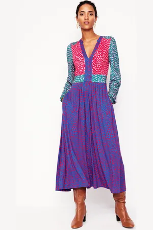Boden Lily Midikleid mit langen Ärmeln-Bunt, Herz-Cluster