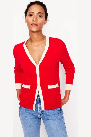 Boden Emilia Baumwollstrickjacke mit V-Ausschnitt