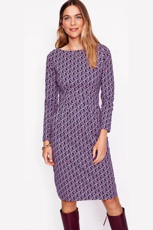 Boden Florrie Langärmeliges Kleid-Zartes Lavendel, Wellenband
