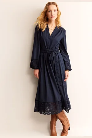 Boden Jen Besticktes Baumwoll-Midikleid