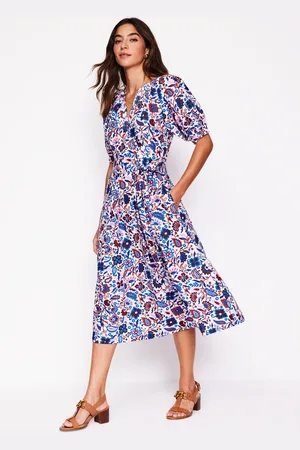 Boden Bria Midikleid mit Puffärmeln-Bunt, Orient-Paradies