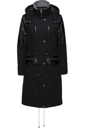 bonprix Long-Parka mit Lederimitateinsatz