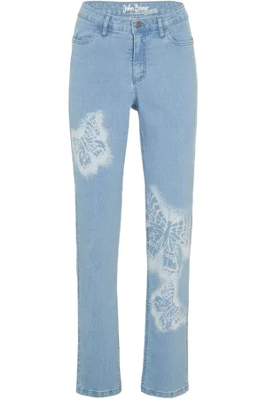 bonprix Straight Jeans Mid Waist, Schmetterling