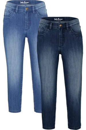 bonprix Capri-Jeans Slim, Mid Waist (2er Pack)