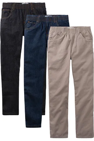 bonprix Regular Fit Schlupfhose aus reiner Baumwolle, Straight (3er-Pack)
