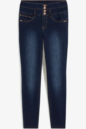 bonprix High Waist Skinny-Jeans mit langer Knopfleiste