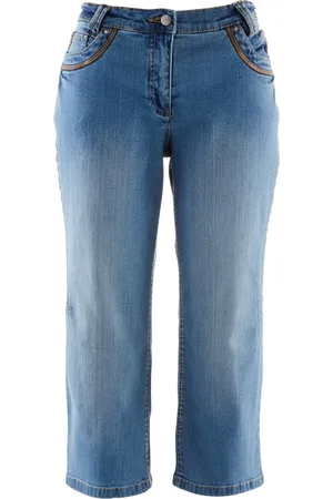 bonprix Capri Slim Fit Jeans, Mid Waist