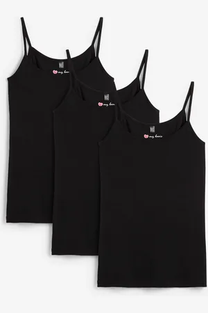 bonprix Spaghettiträger-Top aus reiner Baumwolle (3er Pack)