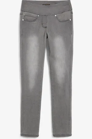 bonprix Straight-Jeans Mid Waist, Super Stretch mit Bequembund