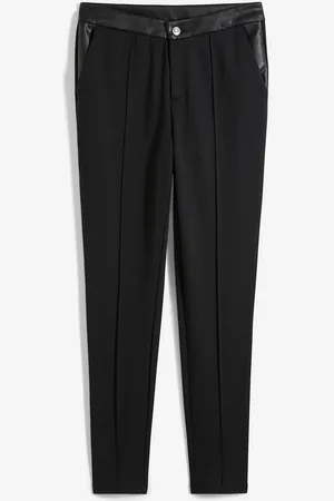 bonprix Leggings aus festem Jersey mit Lederimitatdetails