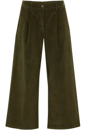bonprix Weite Stretchcord-Culotte mit High-Waist-Bequembund, 7/8-Länge
