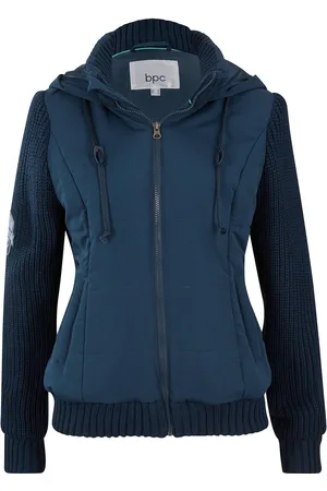 bonprix Übergangs-Jacke mit Strickärmeln und Kapuze