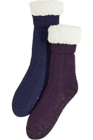 bonprix Haussocken mit Teddyfutter mit recyceltem Polyester (2er Pack)