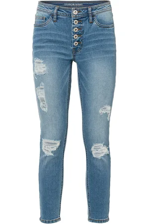 bonprix Skinny-Jeans, Mid Waist, Destroyed