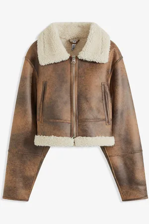 bonprix Pilotenjacke aus Lammfellimitat