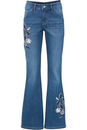 bonprix Flared Jeans Mid Waist, Stretch