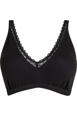 bonprix Geripptes Bralette mit Bio-Baumwolle und Spitze