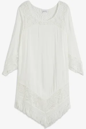 bonprix Strand Tunika mit Spitze aus Viskose