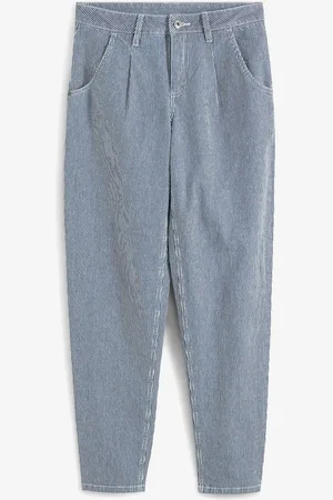 bonprix Barrel-Jeans, Mid Waist, gestreift