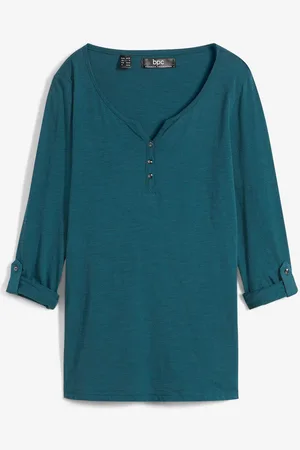 bonprix Shirt mit Knopfleiste aus reiner Bio-Baumwolle