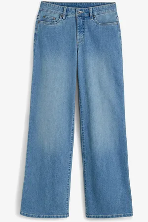 bonprix Wide-Leg-Jeans, Mid Waist, Stretch