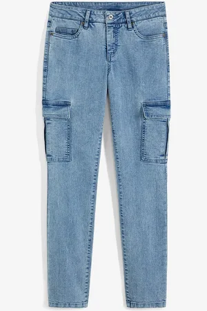 bonprix Cargo Jeans Mid Waist, Stretch