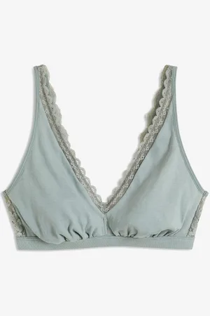 bonprix Geripptes Bralette mit Bio-Baumwolle und Spitze
