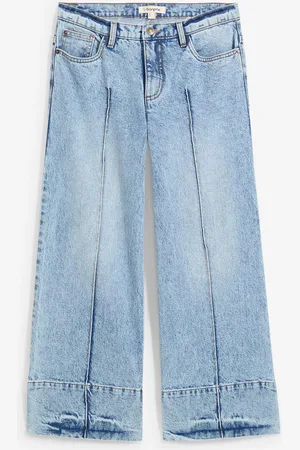 bonprix Wide Leg Jeans Mid Waist, cropped
