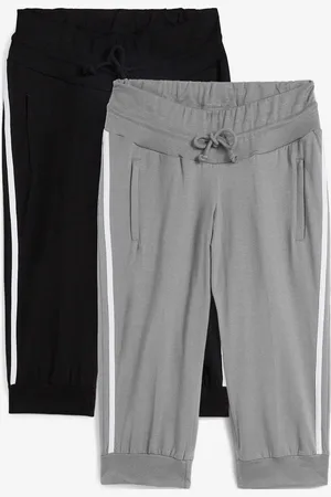 bonprix Jogginghose aus Baumwolle (2er Pack), Capri-Länge
