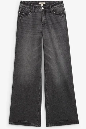 bonprix Wide-Leg-Jeans, Mid Waist, Low Stretch Full Length