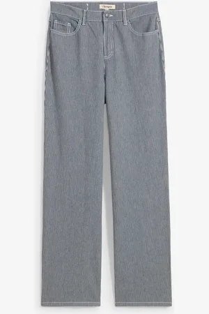 bonprix Loose Straight-Jeans, High Waist, gestreift