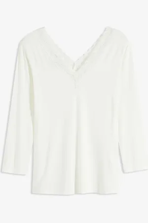 bonprix Langarmshirt mit Spitze