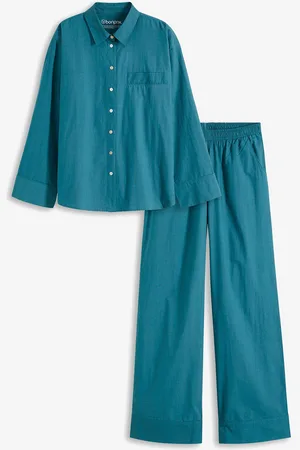 bonprix Gewebter oversized Pyjama aus Baumwolle