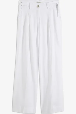 bonprix Palazzo-Hose aus leichtem Leinen-Mix