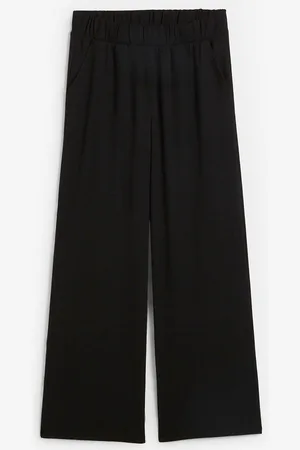 bonprix Weite Hose aus Strukturjersey, High-Waist