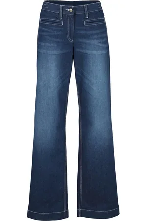bonprix Wide Leg Jeans Mid Waist, Bequembund
