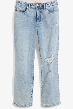 bonprix Straight-Jeans Mid Waist Bequembund Low Stretch, cropped