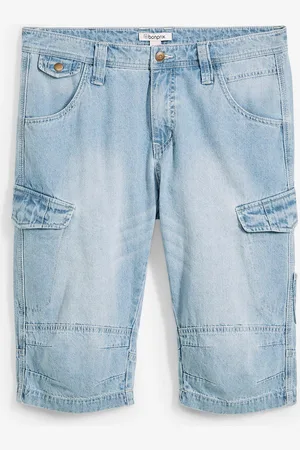 bonprix Leichte Jeans-Long-Cargobermuda, Relaxed Fit