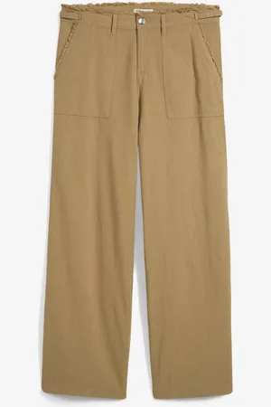 bonprix Marlenehose aus luftigem Leinen-Mix