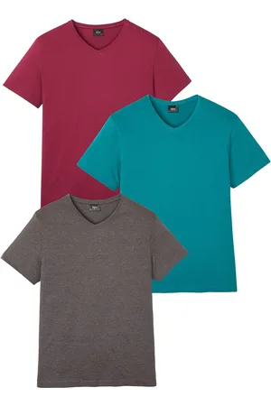 bonprix T-Shirt mit V-Ausschnitt (3er Pack)