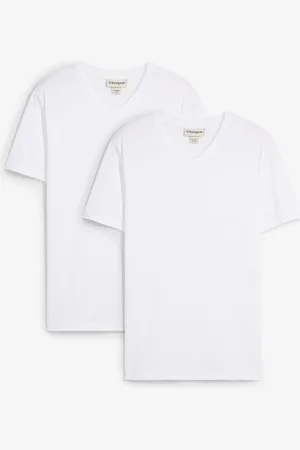 bonprix T-Shirt (2er Pack) aus reiner Bio-Baumwolle, Slim Fit