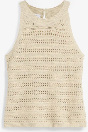 bonprix Ajour-Stricktop mit Leinenanteil