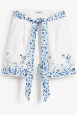 bonprix Shorts aus reinem Leinen mit floralem Druck