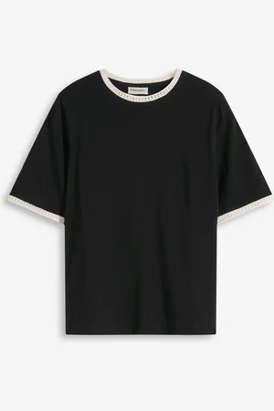bonprix Shirt mit Spitzenborte